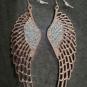 Rose Gold Angel Wing Earrings